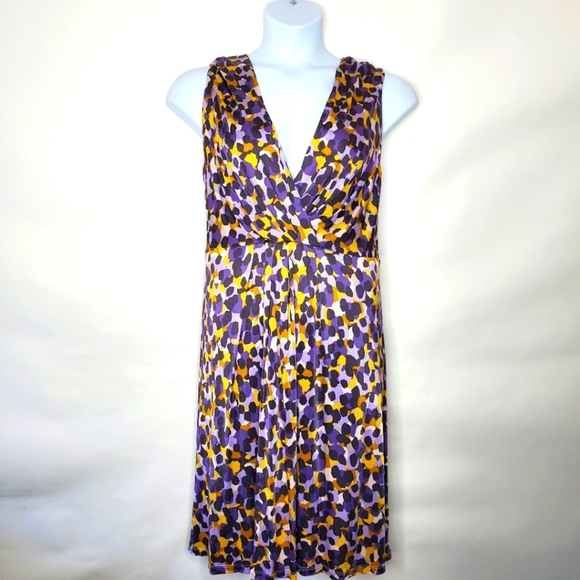Boden Limited Edition Silk Blend Dress Size 18 V-Neck Stretch Midi Purple Office - Picture 15 of 15